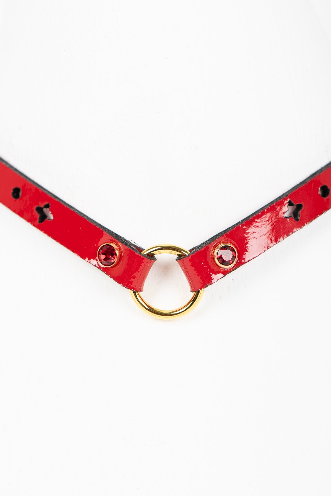 Luxury Patent Leather Collar with Crystal Rivets Buy Online at Fraulein Kink