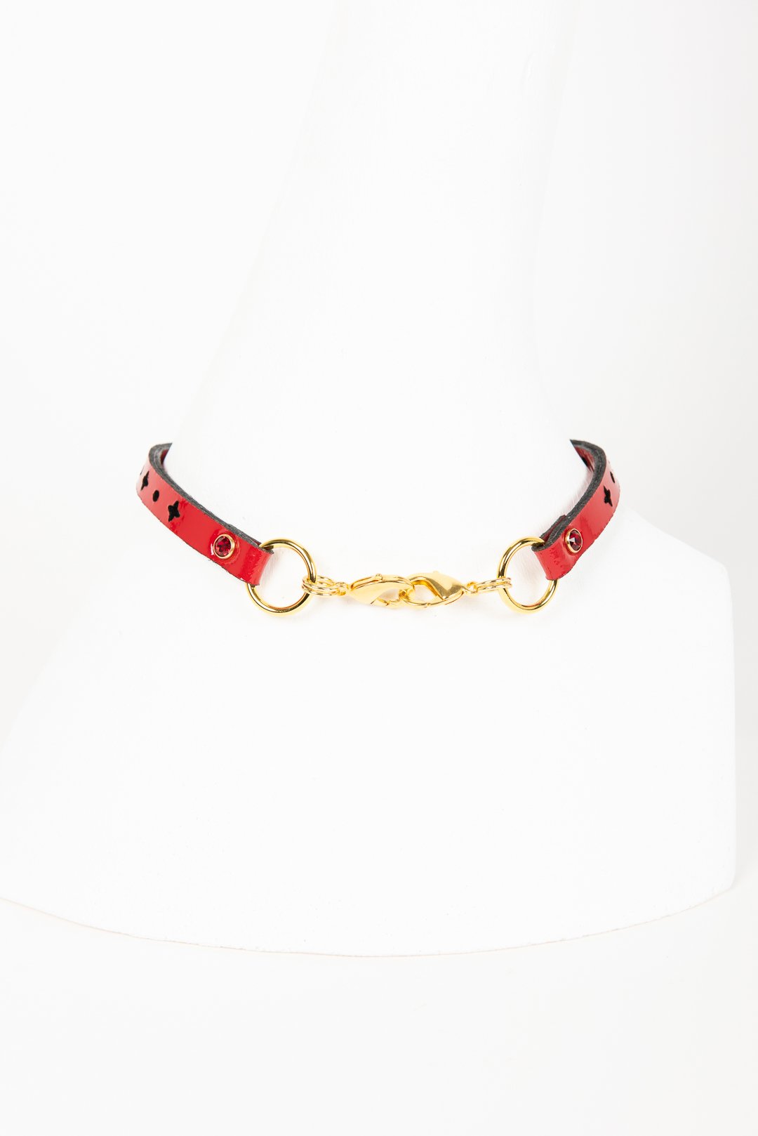 Luxury Patent Leather Collar with Crystal Rivets Buy Online at Fraulein Kink