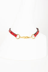Luxury Patent Leather Roasary Choker with Crystal Rivets Buy Online at Fraulein Kink