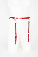 Patent Leather Garter Belt with Crystal Rivets Buy Online at Fraulein Kink