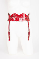 Luxury Patent Leather Garter Belt and Suspenders with Crystal Rivets Buy Online at Fraulein Kink